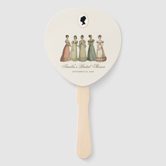 Bruidsfeest Regency Dames Vintage Silhouet Handwaaier (Voorkant)