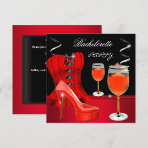Bruidsfeest Rode Schoen Corset Zwarte Wijn Kaart