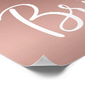 Bruidsfeest Rose Gouden Glitter Welkom Poster (Hoek)