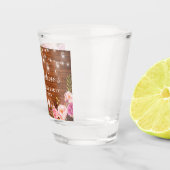 Bruidsfeest Roze Bloem Houten Lichtjes Shot Glas (Rechts)