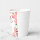 Bruidsfeest Roze Glitter Kroon Rozen Groene Blader Papieren Bekers (Links)