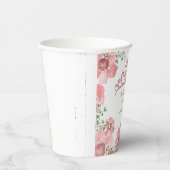 Bruidsfeest Roze Glitter Kroon Rozen Groene takken Papieren Bekers (Rechts)