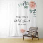 Bruidsfeest roze goud eucalyptus groen wit wandkleed (In situ)