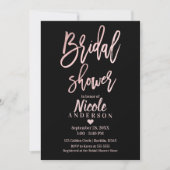 Bruidsfeest Roze Goud Roze Folie Moderne Script Kaart (Voorkant)