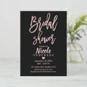 Bruidsfeest Roze Goud Roze Folie Moderne Script Kaart (Staand voorkant)