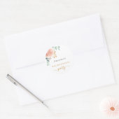 Bruidsfeest roze gouden bloemige eucalyptus ronde sticker (Envelop)