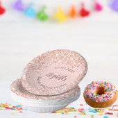 Bruidsfeest roze gouden confetti naam papieren kommen