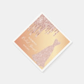 Bruidsfeest roze gouden glinsterende druppels brui servet (Hoek)