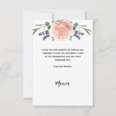 Bruidsfeest roze gouden lavendel bloemige foto bedankkaart (Achterkant)