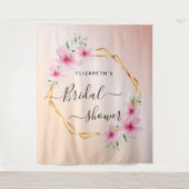 Bruidsfeest roze gouden roze bloemen wandkleed (Voorkant)