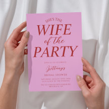 Bruidsfeest roze met tekst 'Wife of the Party' 