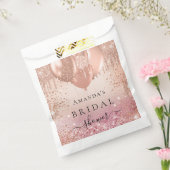 Bruidsfeest roze roos gouden ballonnen bedankzakje (Gezegeld)