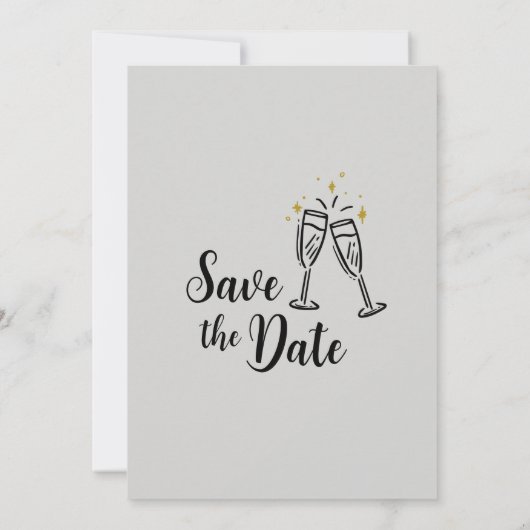 Bruidsfeest Save the Date Wedding Kaart (Achterkant)