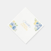 Bruidsfeest servetten Main Squeeze Blauwe Bloemen (Hoek)