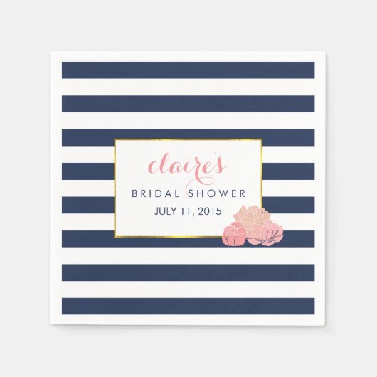 Bruidsfeest servetten | Middernacht Blush Pioenroo (Voorkant)