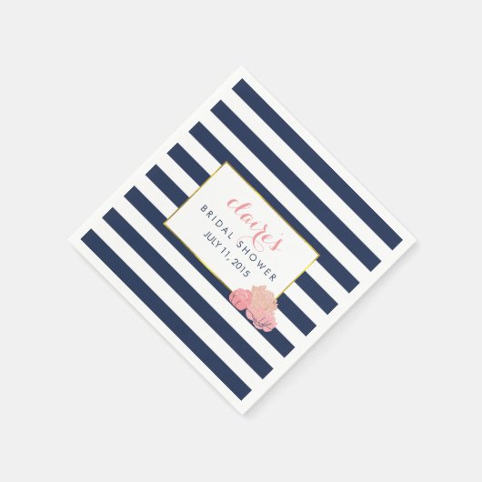 Bruidsfeest servetten | Middernacht Blush Pioenroo (Hoek)