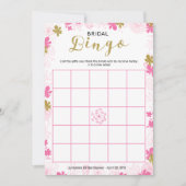 Bruidsfeest spel Bingo | Delicate Roze Bloemen Kaart (Voorkant)