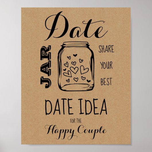 Bruidsfeest spel datum idee bord poster (Voorkant)