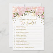 Bruidsfeest spel Hoe goed ken je de bruid (Voorkant)