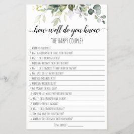 Bruidsfeest spel Hoe goed ken je het koppel Flyer