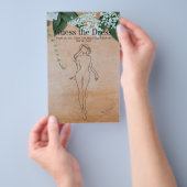 Bruidsfeest spel Houten Bloem Guess de Jurk Flyer (Hand)