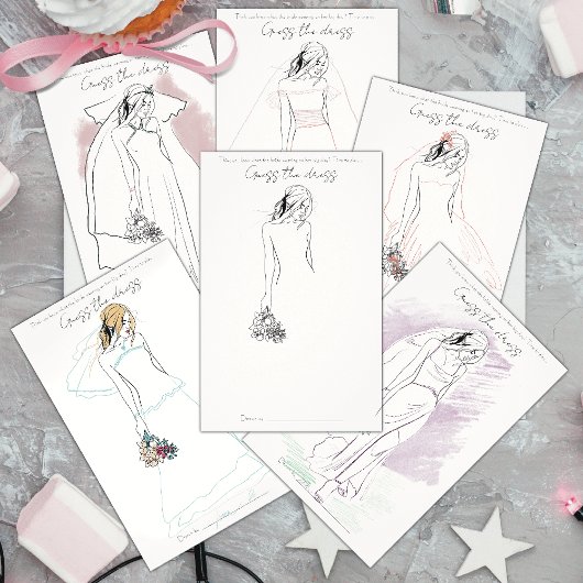 Bruidsfeest spel Raad de jurk Flyer