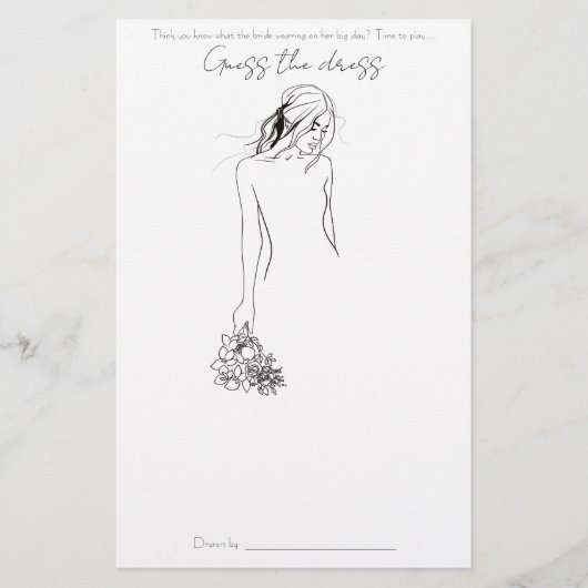Bruidsfeest spel Raad de jurk Flyer (Voorkant)