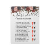 Bruidsfeest spel Raad wie Halloween Notitieblok (Linkerzijde)