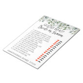 Bruidsfeest spel raad wie laat het lover achter notitieblok (Schuin)