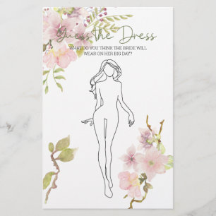 Bruidsfeest spel Roze Blush Raad de Trouwjurk Kaar Flyer