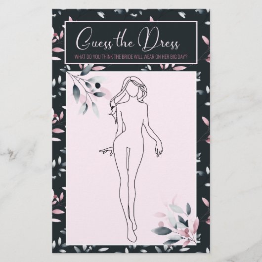 Bruidsfeest spel Roze Marine Raad de jurk kaart (Voorkant)