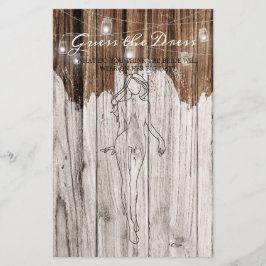 Bruidsfeest spel Rustic Hout Raad de Trouwjurk Flyer