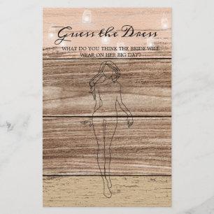 Bruidsfeest spel Rustic Hout Raad het Bruidsjurk V Flyer
