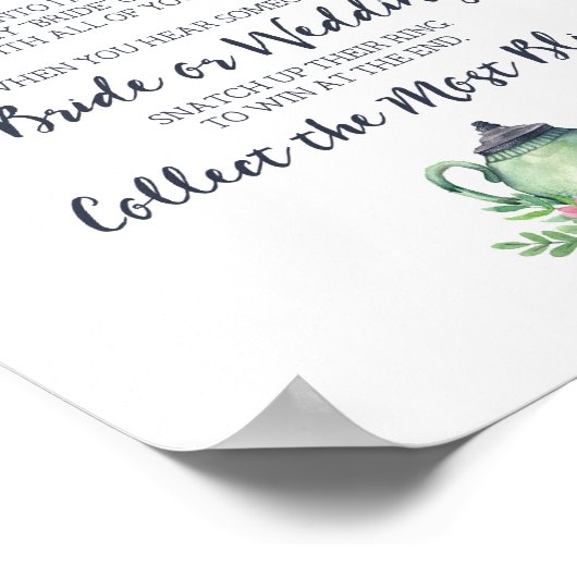 Bruidsfeest Spel Teken 'Eén Ring Uit' Poster (Hoek)