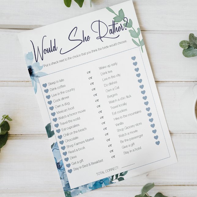 Bruidsfeest spel Zou zij liever Blauwe Rozen (Creator heeft geüpload)