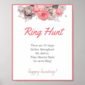 Bruidsfeest spelbord 'Ring Hunt' Poster (Voorkant)