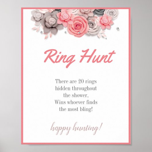 Bruidsfeest spelbord 'Ring Hunt' Poster (Voorkant)