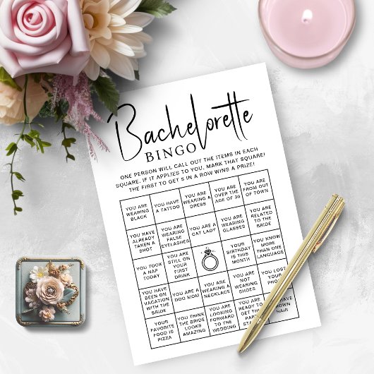 Bruidsfeest Spelletjes Bachelorette Bingo Kaart