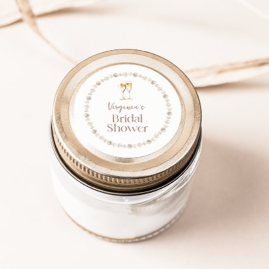 Bruidsfeest stickers met Parels en Prosecco