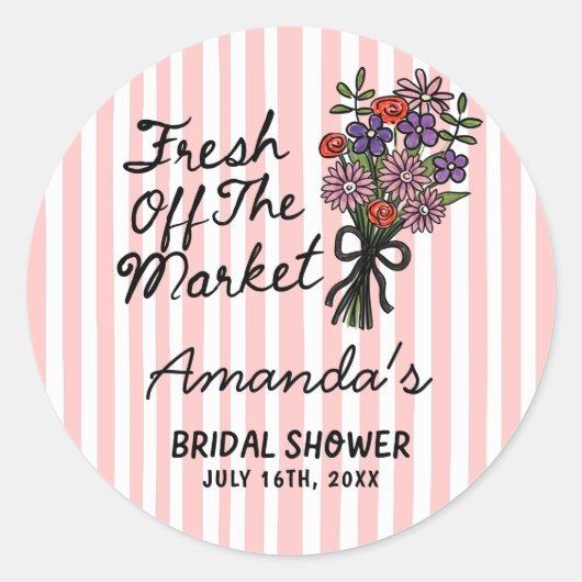Bruidsfeest Stickers Vers Fris Van De Markt (Voorkant)