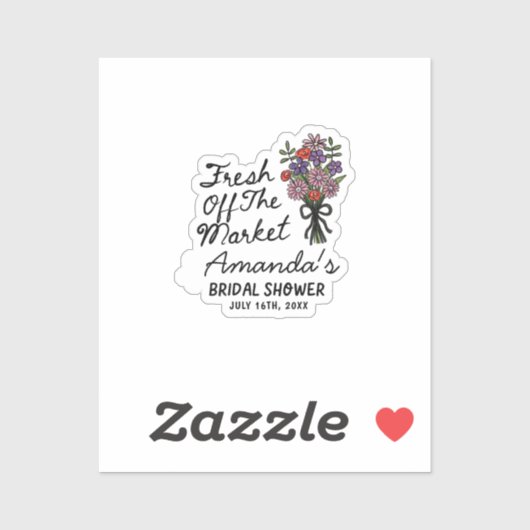 Bruidsfeest stickers 'Vers van de Markt' op maat g (Vel)