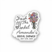 Bruidsfeest stickers 'Vers van de Markt' op maat g (Voorkant)