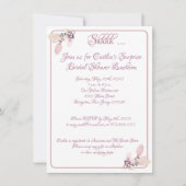 Bruidsfeest, stoffig roze omlijning kaart (Voorkant)