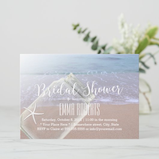 Bruidsfeest Strand Huwelijk Zeester & Metselwerk P Kaart (Staand voorkant)