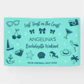 Bruidsfeest Strand Kust Doodle Kunst Spandoek (Horizontaal)