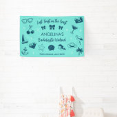 Bruidsfeest Strand Kust Doodle Kunst Spandoek (Insitu)