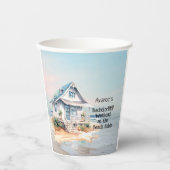 Bruidsfeest Strandhuis Papieren Bekers (Voorkant)