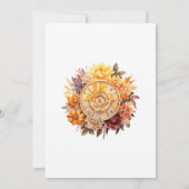 Bruidsfeest Sundial Bloemen Kaart (Achterkant)
