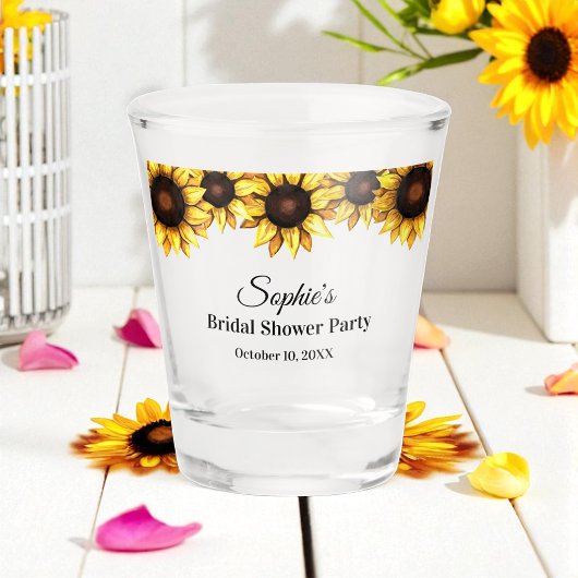 Bruidsfeest sunflower Geel Witte Bloemen Shot Glas
