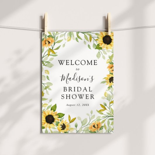 Bruidsfeest Sunflower Welkom Bord Poster